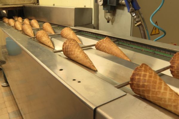 ligne de production de cornets de glace Lyon Biscuit